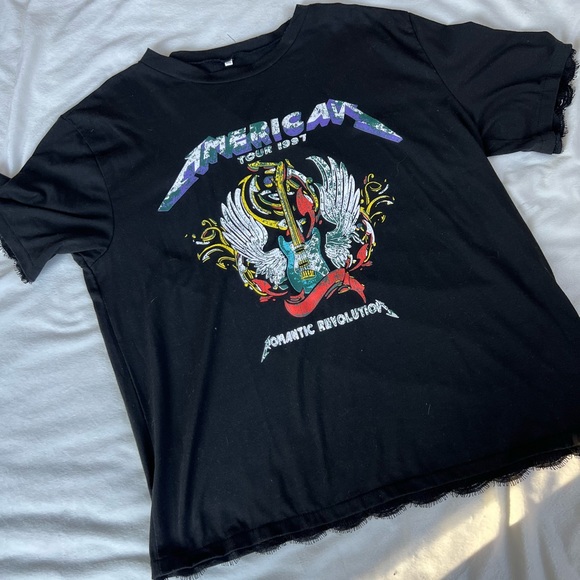 SHEIN BAND TEE W/ LACE TRIM - Picture 11 of 11